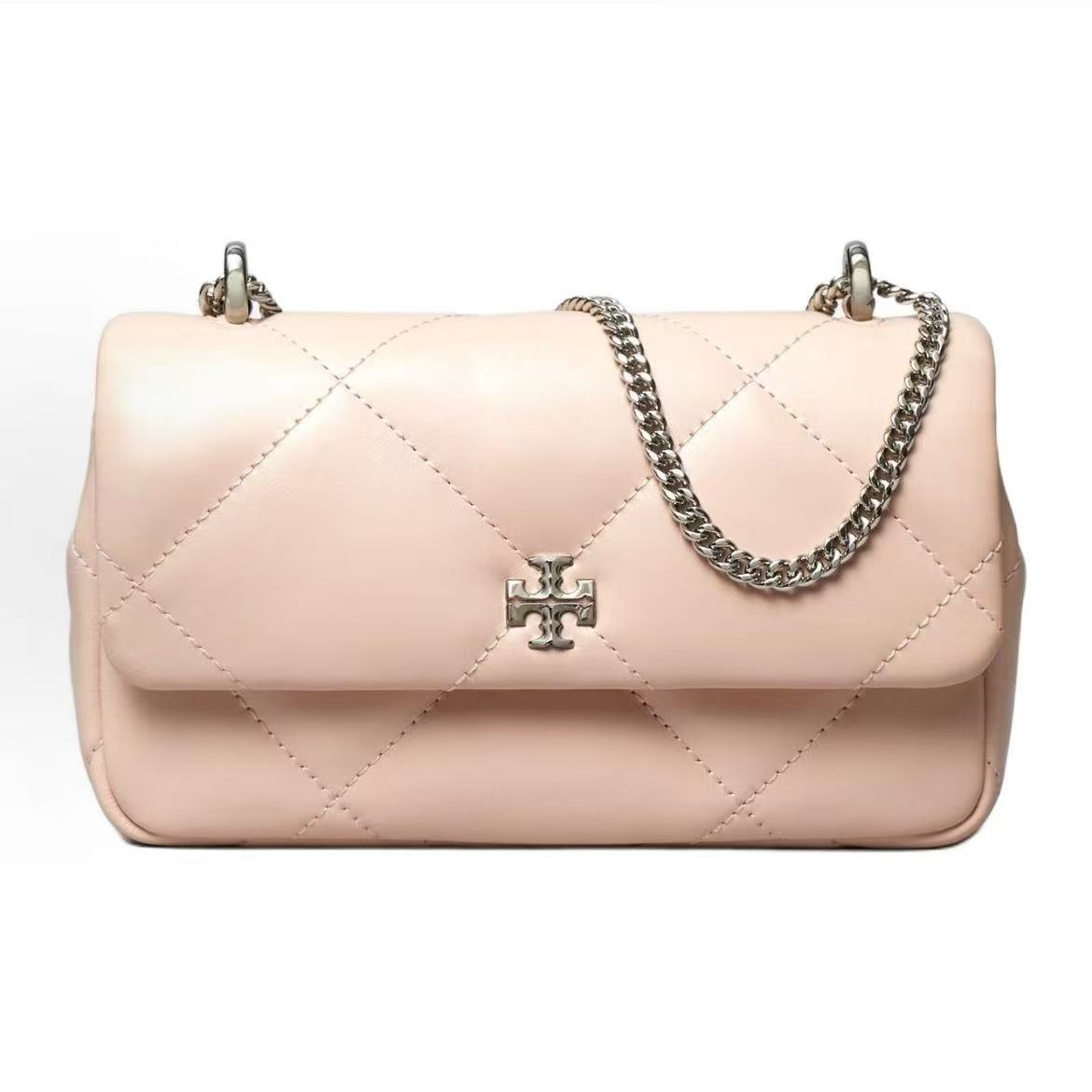 Tory Burch汤丽柏琦预售 KIRA粉色迷你菱格纹包154710-653 