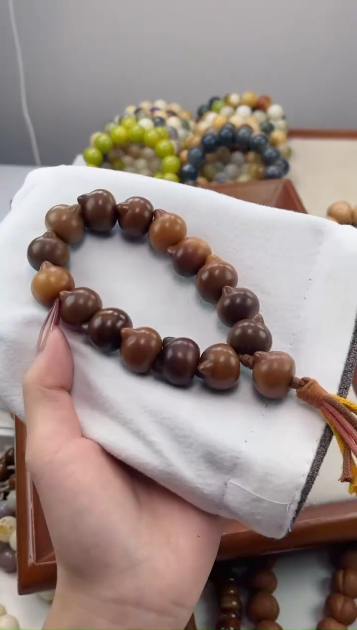 手串菩提根/象牙果y51干磨猫猫头19mm手持