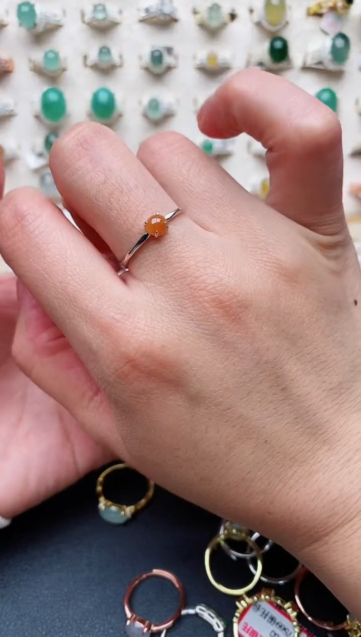 【闪购商品】翡翠戒指银S925镶嵌天然翡翠 1111  5+