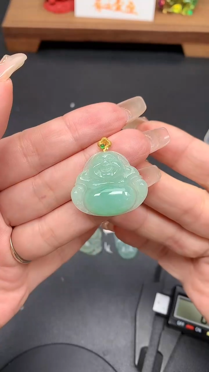 【闪购商品】翡翠18K金镶嵌吊坠(不含链)MS150776