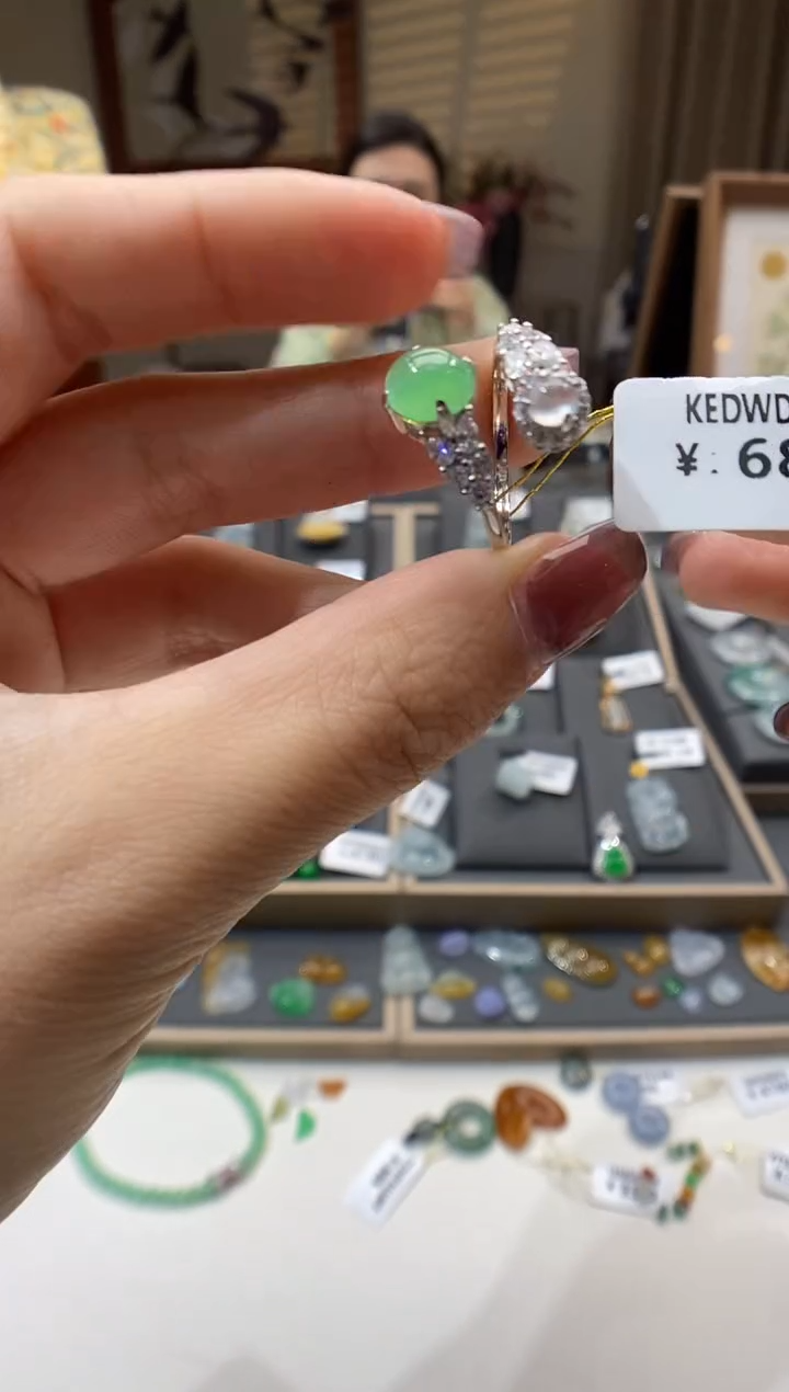 【闪购商品】翡翠戒指银S925镶嵌戒指