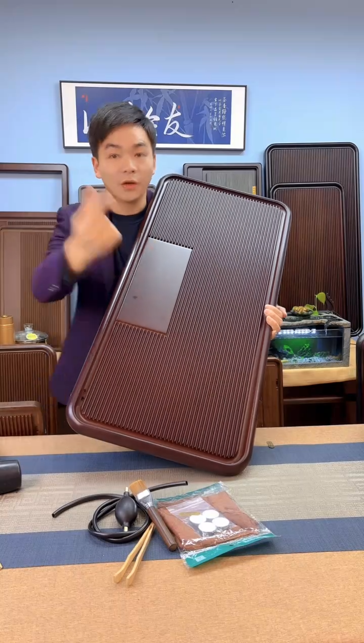 【闪购商品】凌龙红色款式茶盘90*43*4