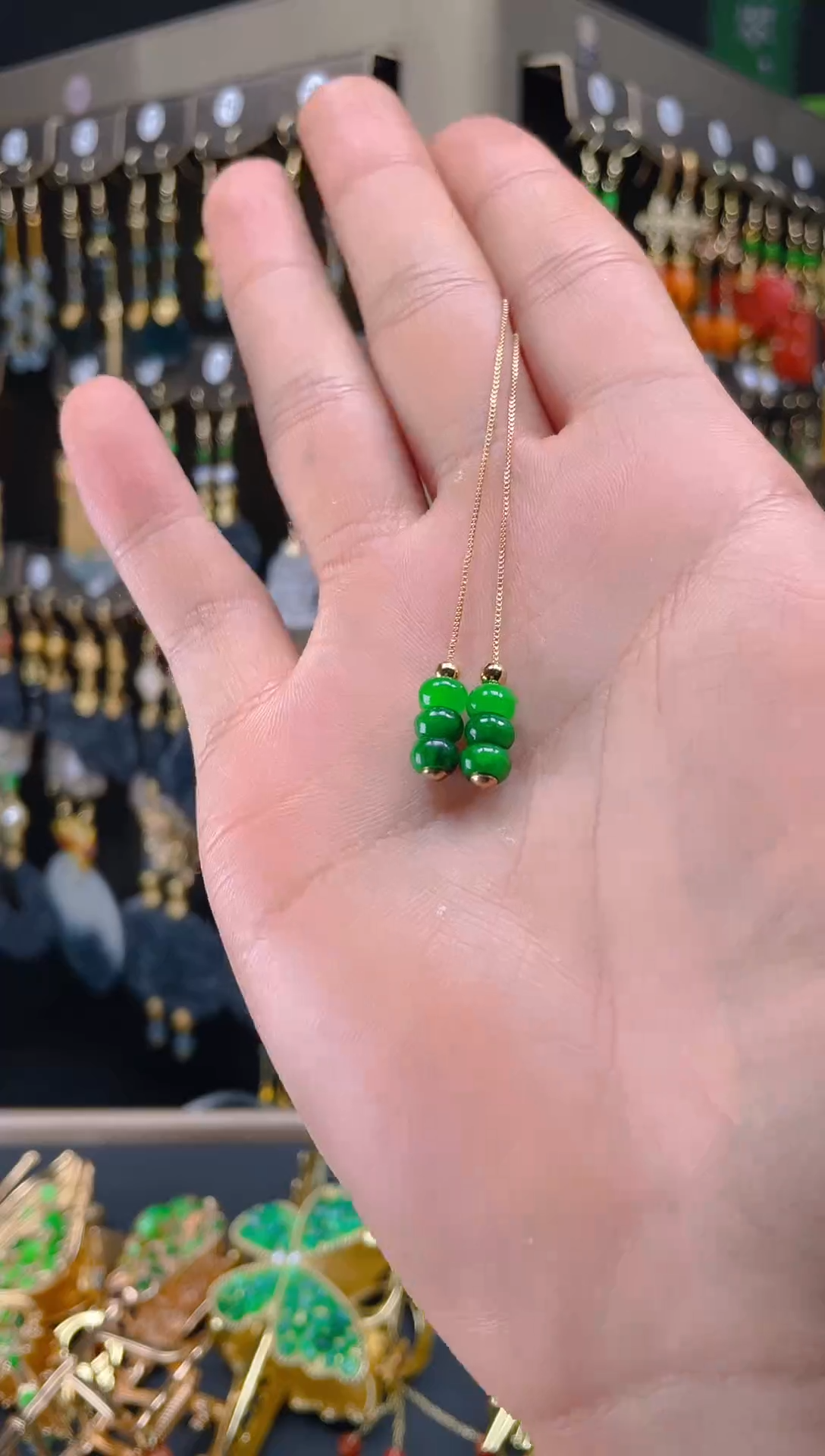 【闪购商品】翡翠耳饰合金085翡翠饰品