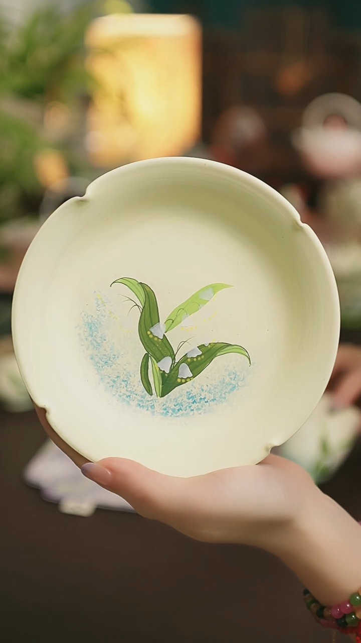 闪购陶瓷茶具 铃兰花壶承