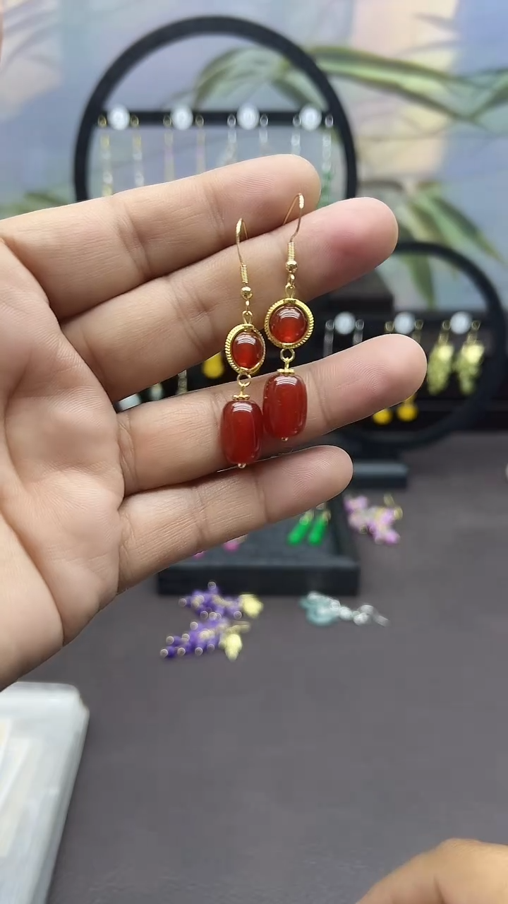 未镶嵌耳饰玛瑙/玉髓013