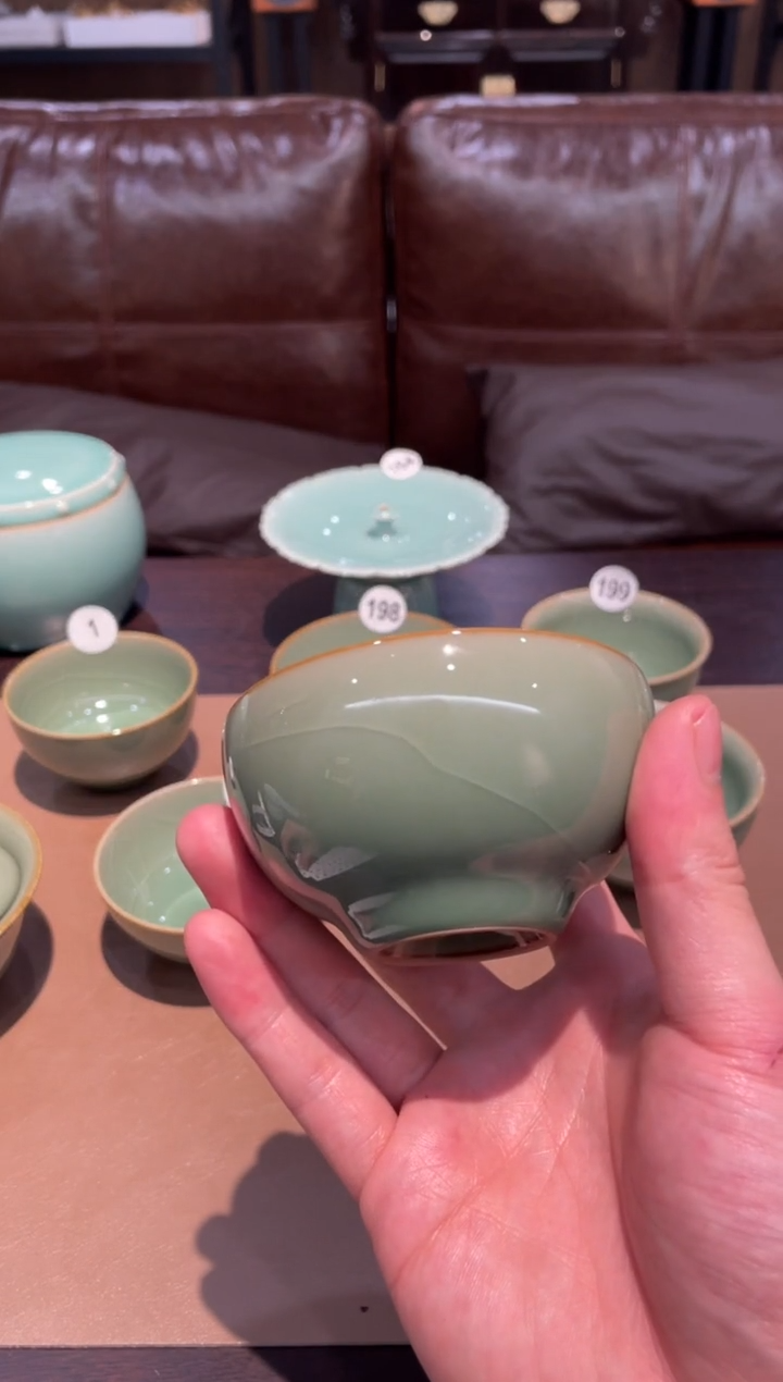 3窑承青瓷梅子青小碗杯