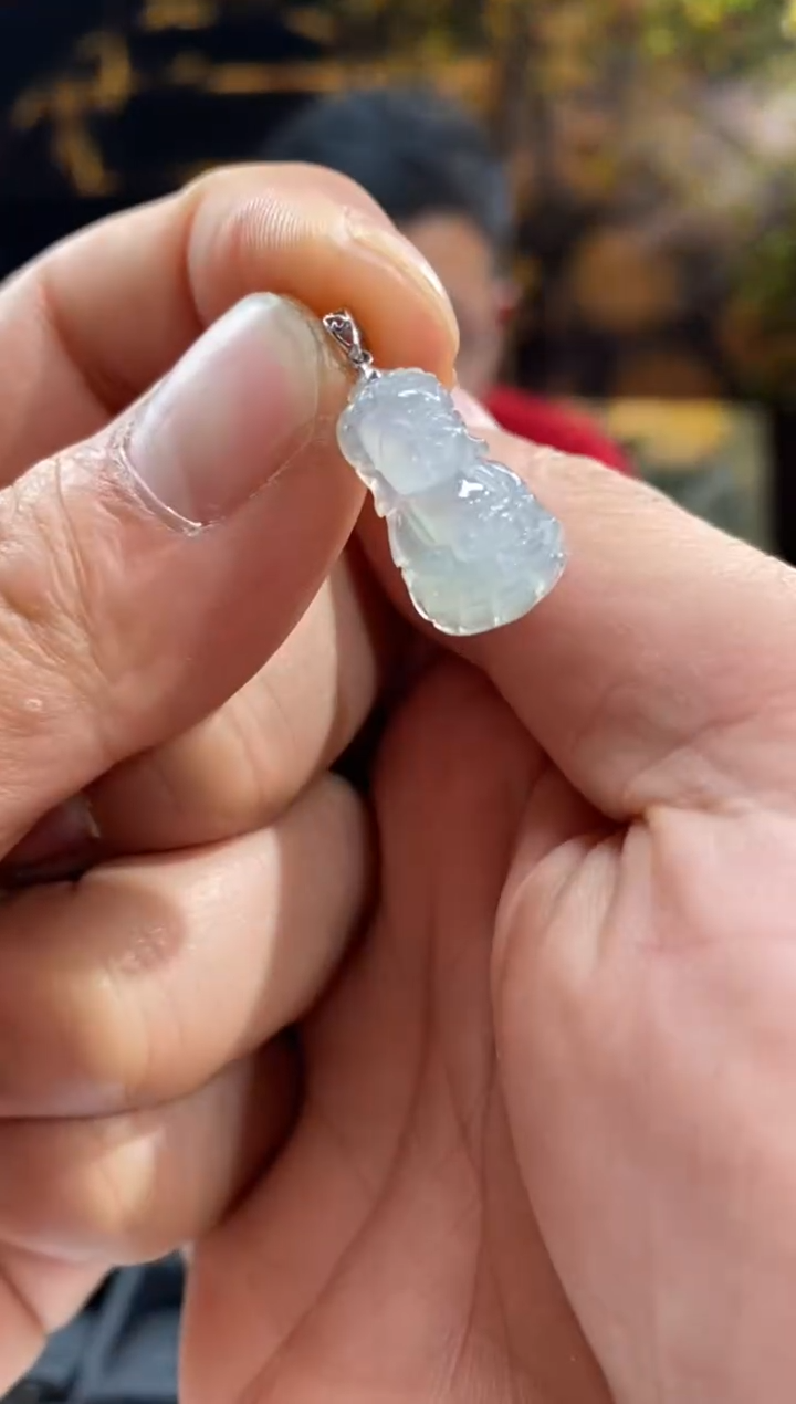 【闪购商品】翡翠吊坠(不含链)18K金镶嵌k00175-天然翡翠a货吊坠
