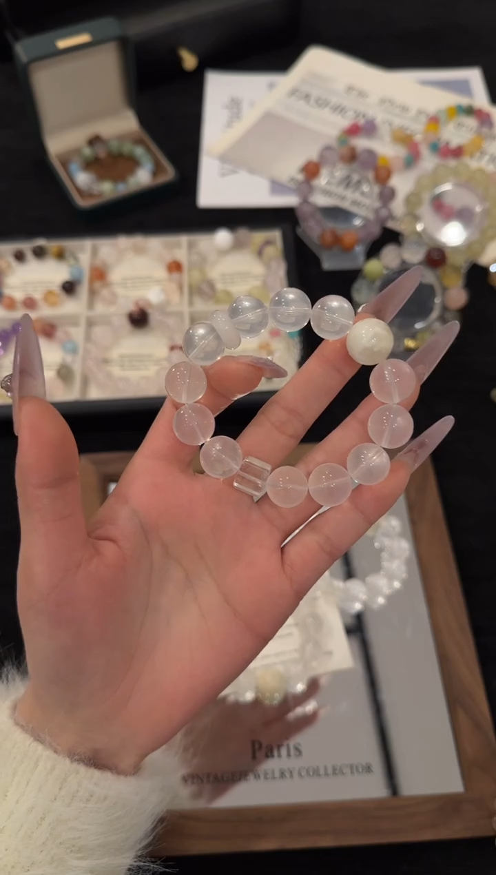 未镶嵌手链水晶奶白晶x3096