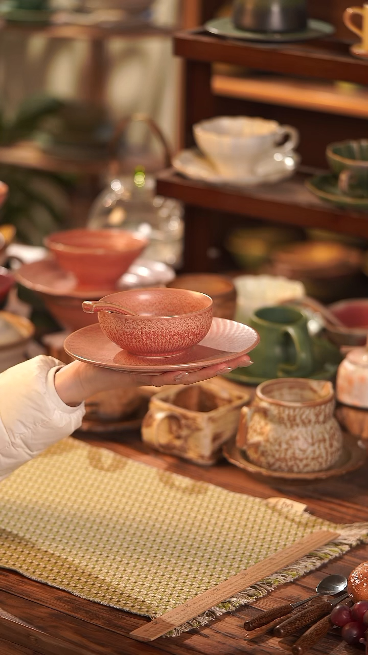 摆件陶景德镇手作餐具@@