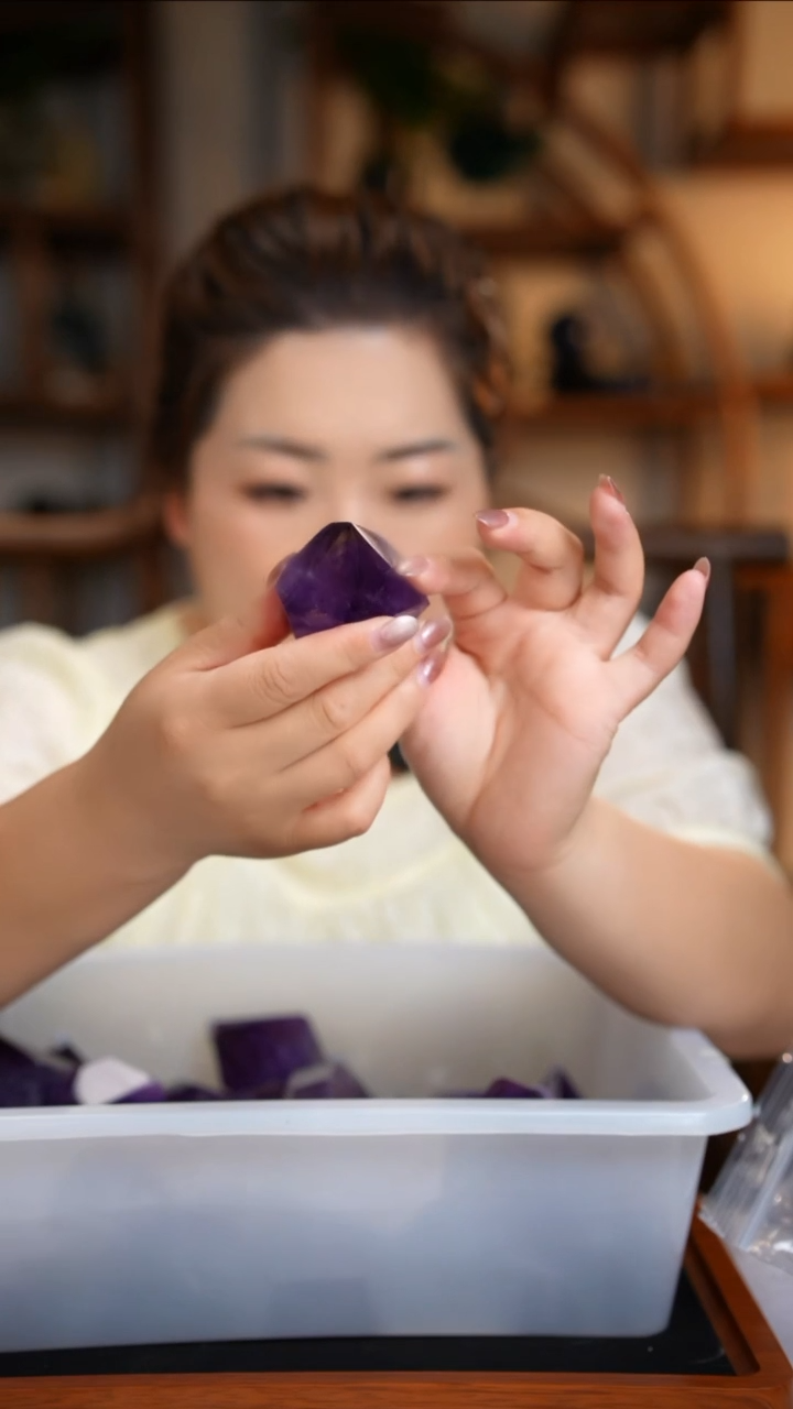 水晶珠宝半成品未镶嵌紫晶柱子D608多样性发其一110+