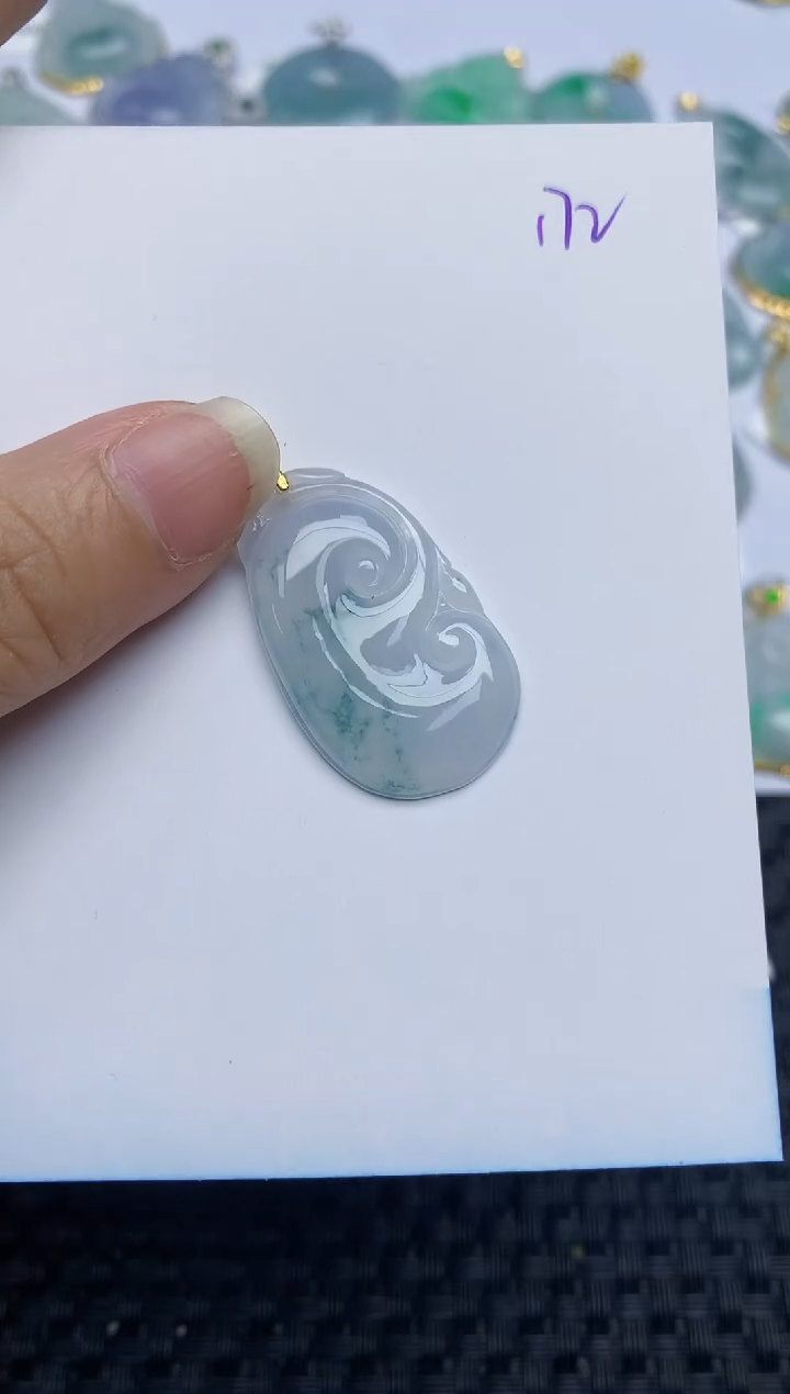 翡翠银S925镶嵌颈饰天然A货翡翠 172