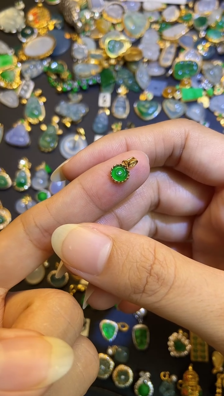 翡翠银S925镶嵌吊坠(不含链)1