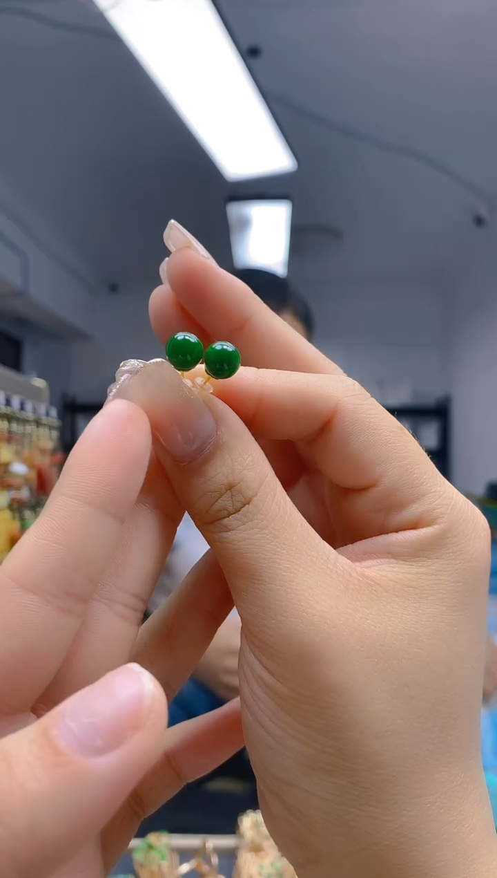 【闪购商品】翡翠耳饰合金379翡翠耳钉