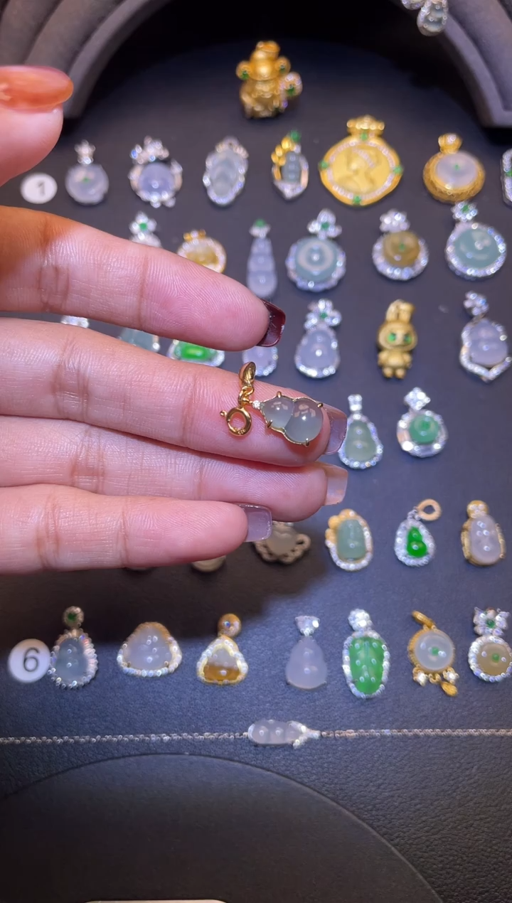 吊坠(不含链)银S925镶嵌翡翠1