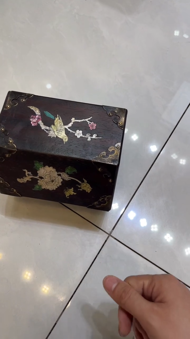 【闪购商品】贡木花开富贵螺钿笔筒（矮）