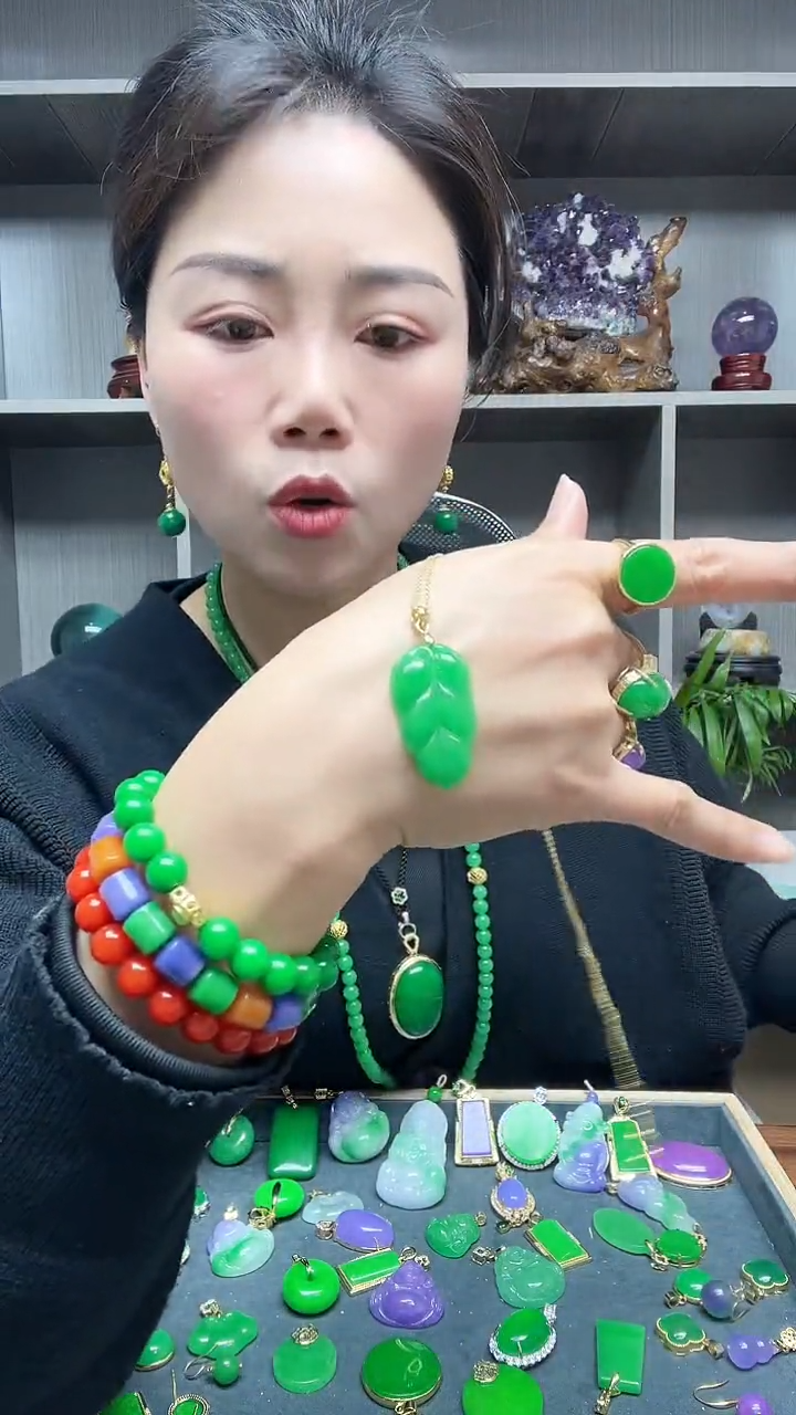 【闪购商品】翡翠项链14K金镶嵌吊坠