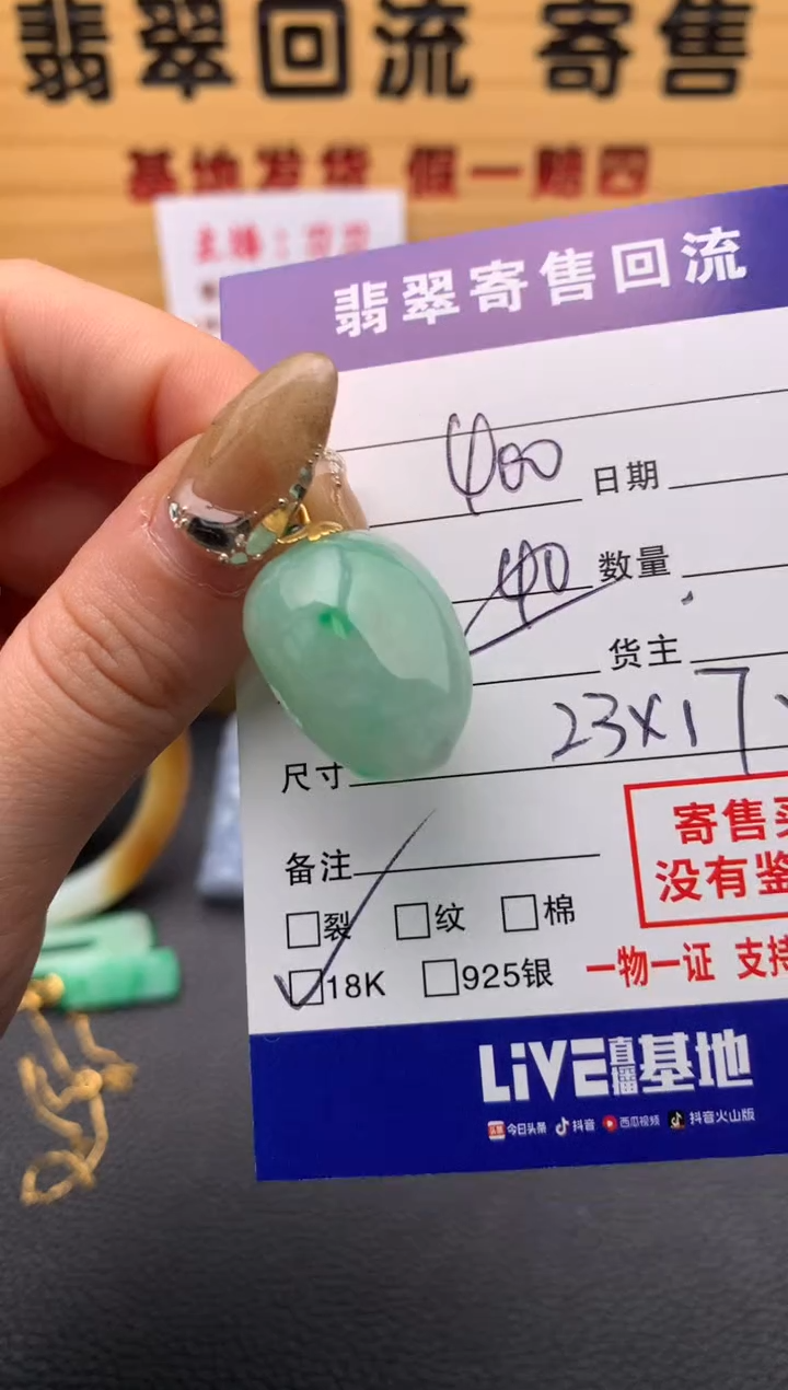 【闪购商品】翡翠颈饰18K金镶嵌21012099