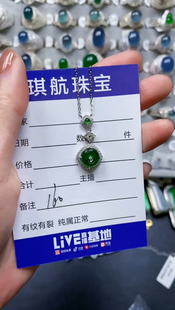 【闪购商品】翡翠颈饰银S925镶嵌0160