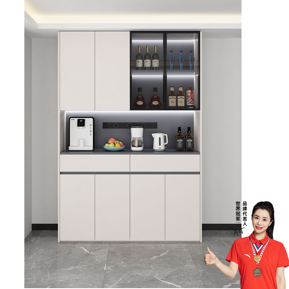 餐边柜高柜一体靠墙家用客厅大容量简约碗柜储物收纳茶水酒柜