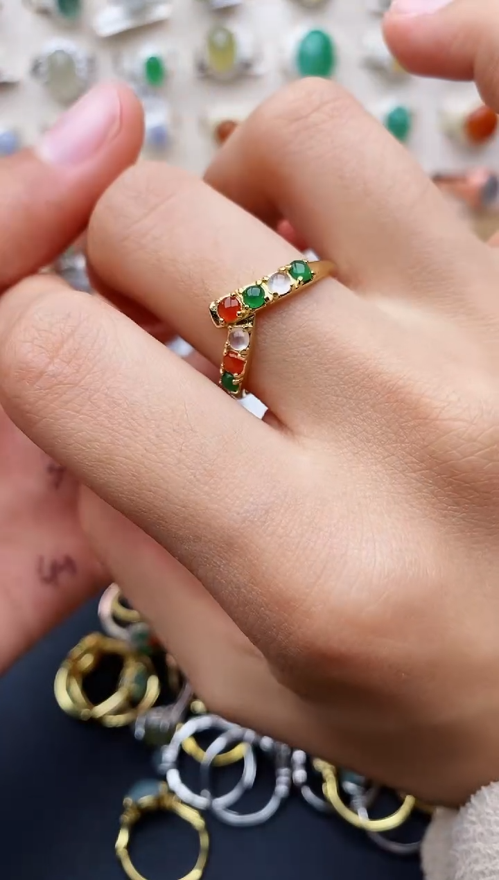 【闪购商品】翡翠戒指银S925镶嵌缅甸翡翠