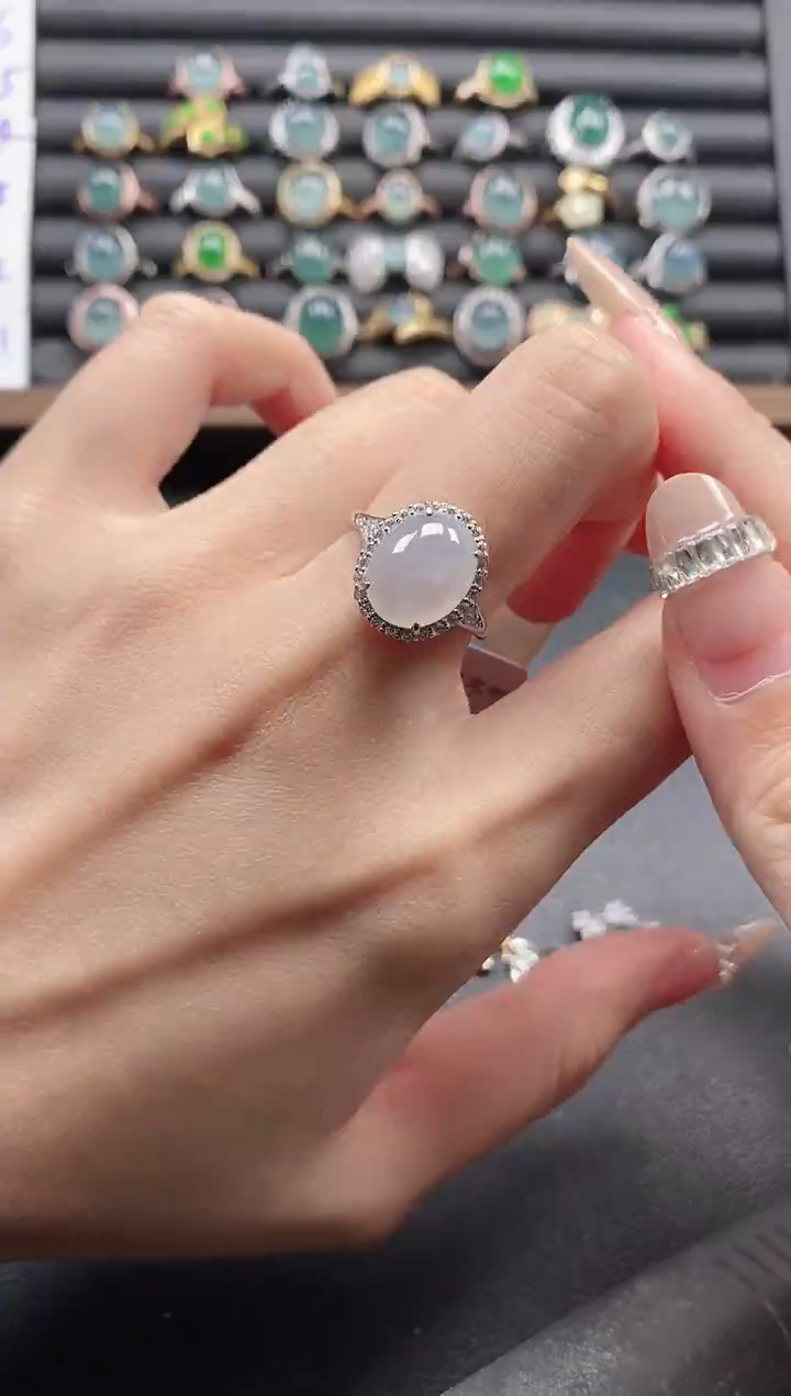 银S925镶嵌戒指翡翠51511