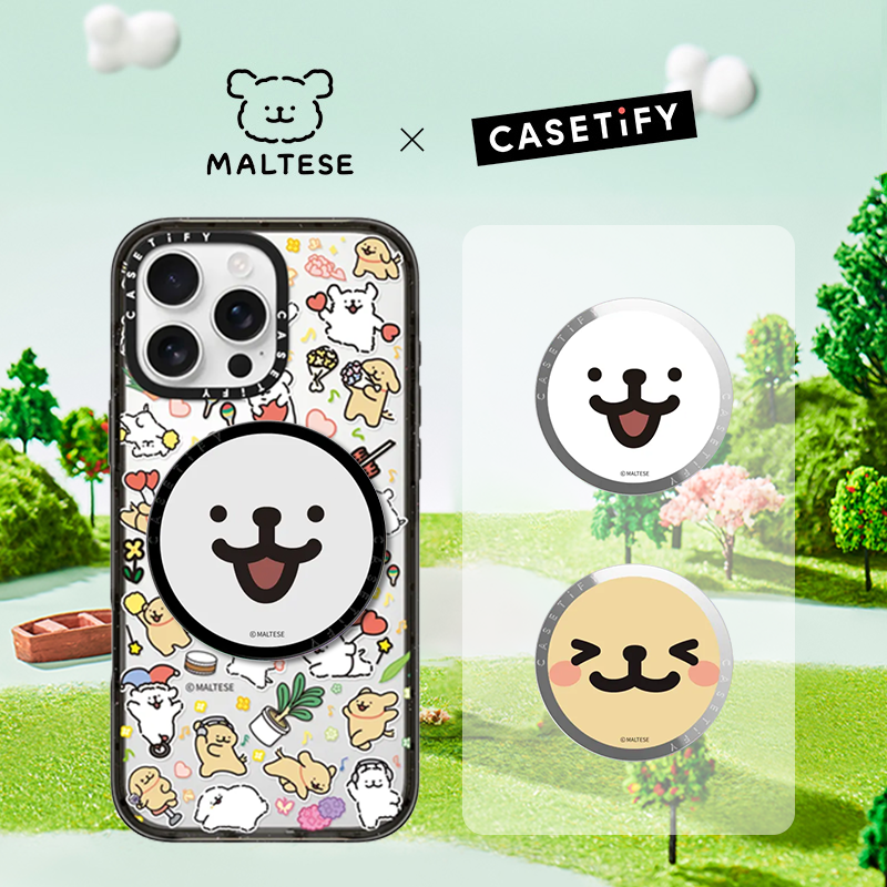 线条小狗 x CASETiFY 大脸支架 适用Magsafe磁吸指环手机支架新