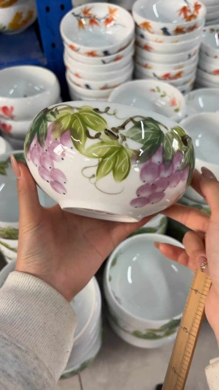 瓷片景德镇高温陶瓷食品级手绘釉中彩-大窝窝碗