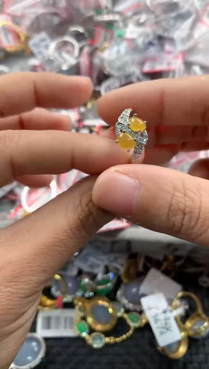银S925镶嵌戒指翡翠222               10
