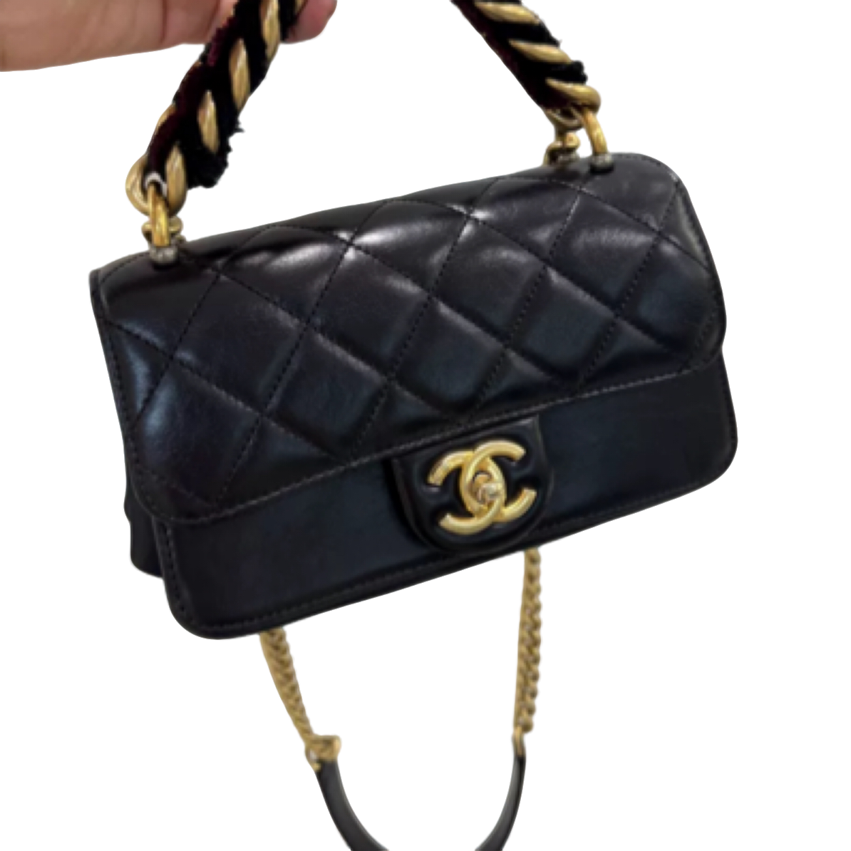 99新 Chanel/香奈儿 黑金大都会系列孟买单肩包斜挎包23开无卡