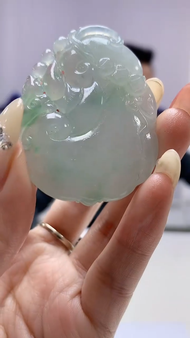 【闪购商品】定制翡翠未镶嵌3916DD-毛货挂件91