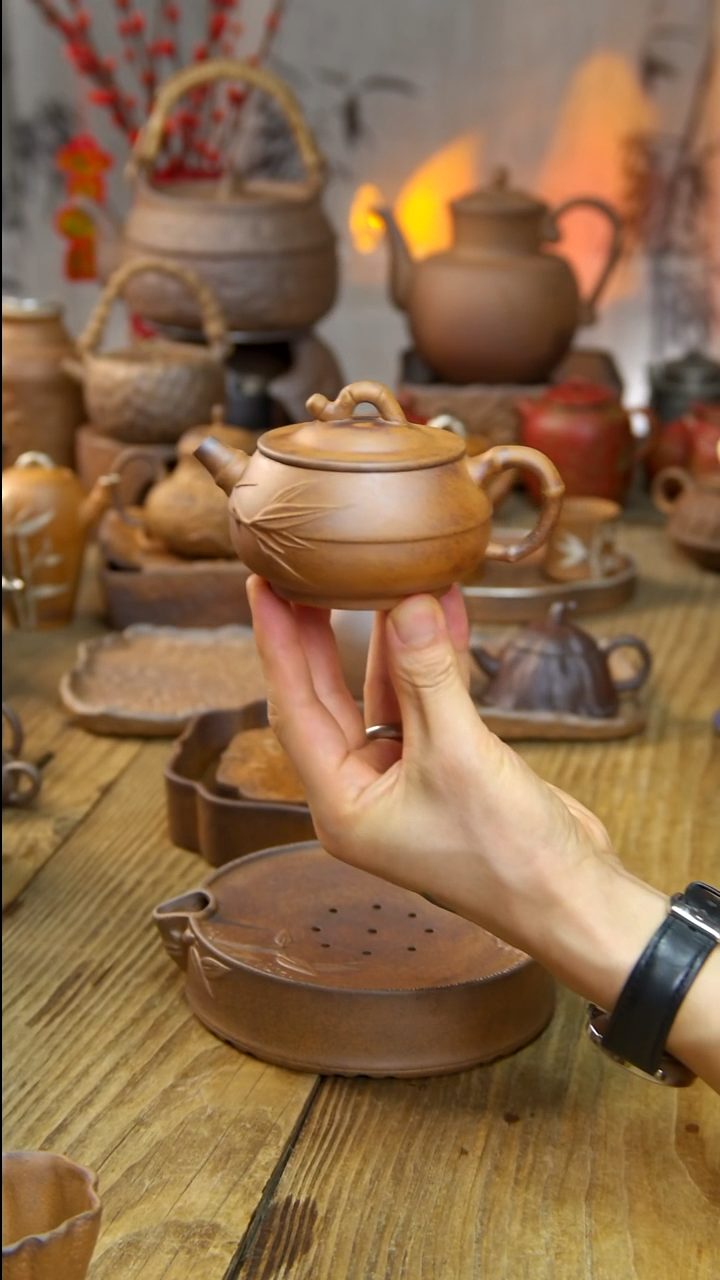 陶瓷新  竹节壶 圆