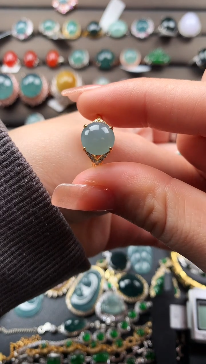 【闪购商品】翡翠戒指银S925镶嵌432432