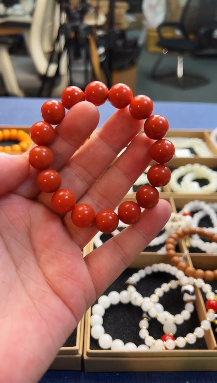 未镶嵌手链南红玛瑙13+精圆