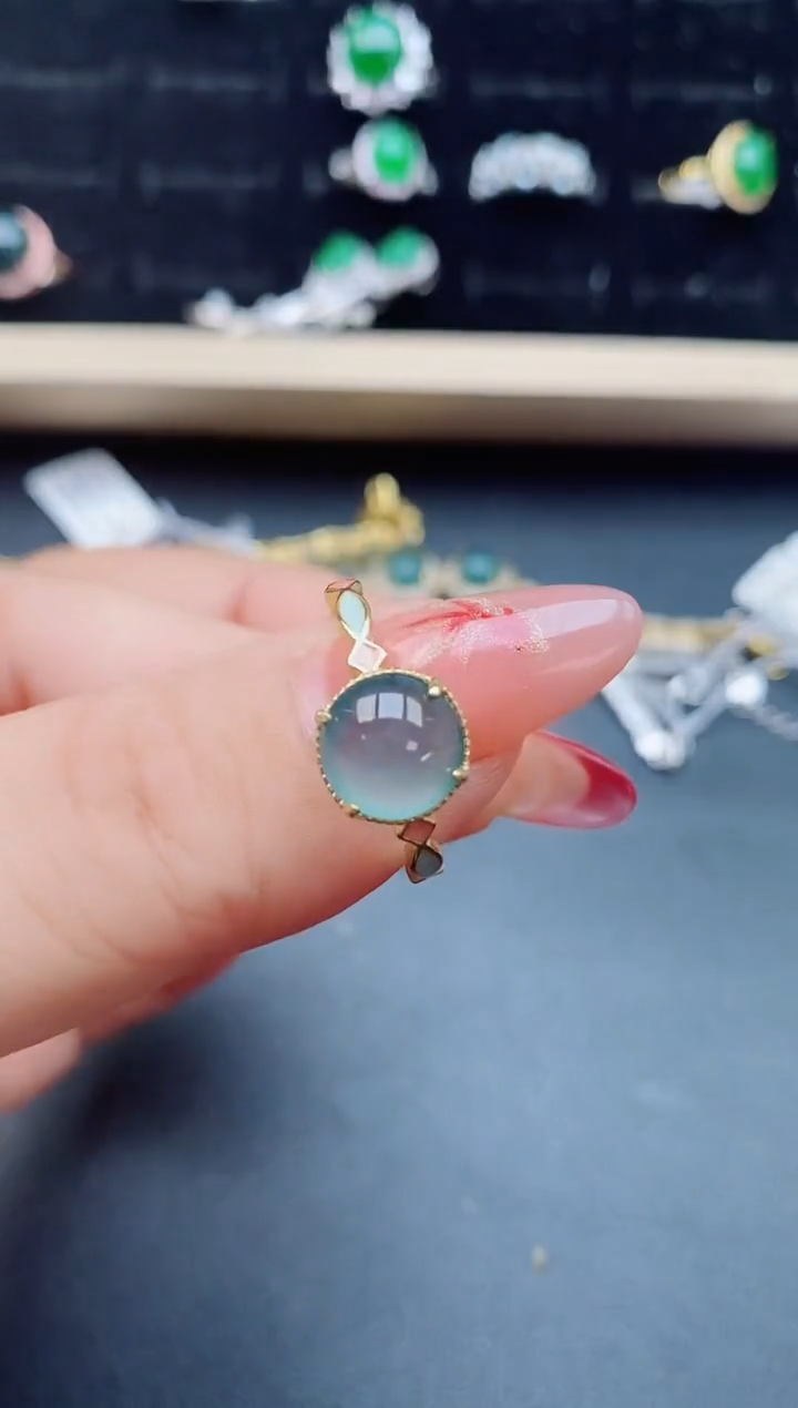 【闪购商品】翡翠戒指银S925镶嵌21321