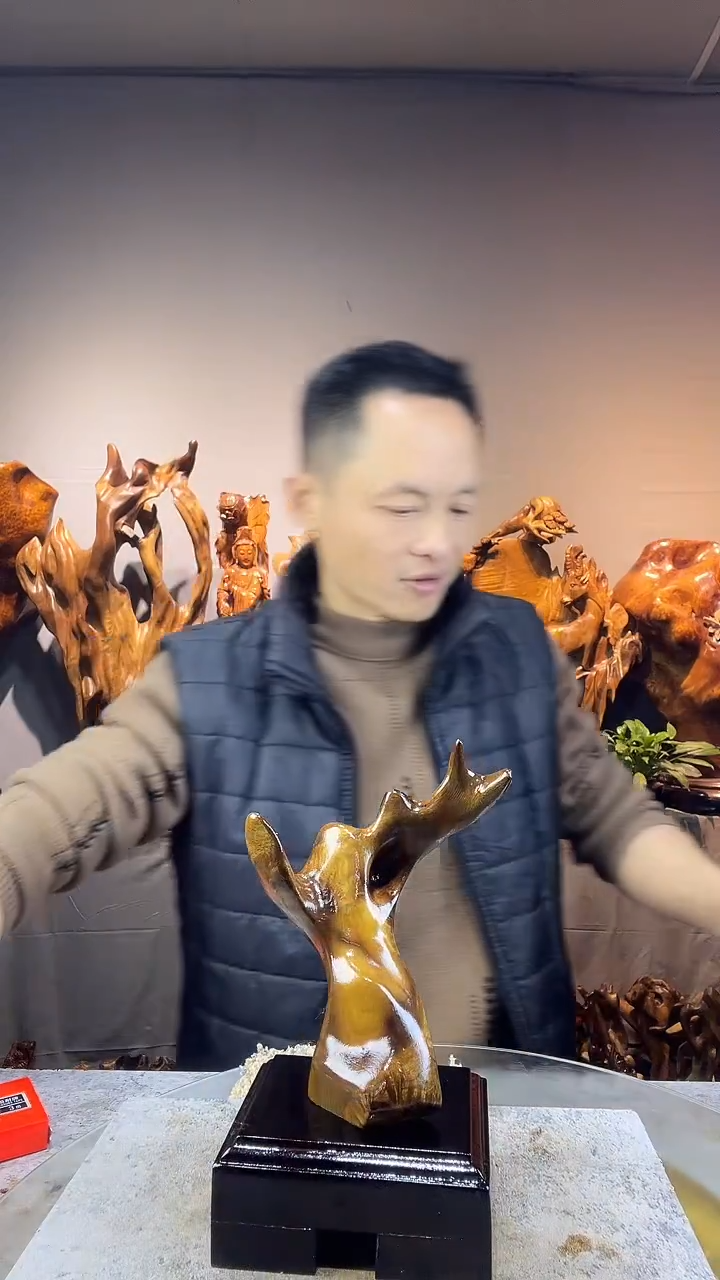 金丝楠文*武小叶桢楠随行摆件10