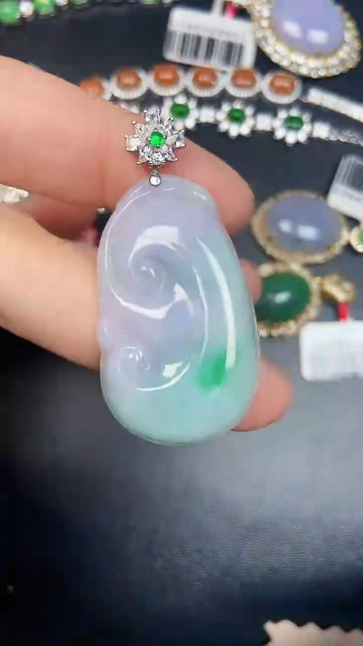 银S925镶嵌戒指翡翠2100