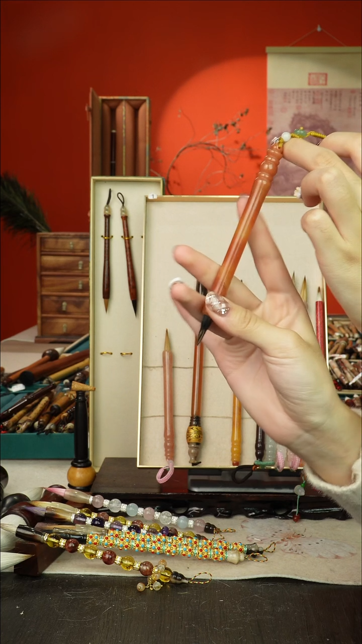 78号闪孤品高货毛笔链接 清水试笔 蘸墨不退