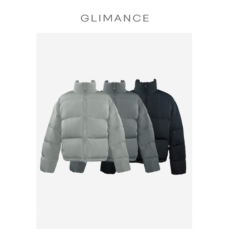  GLIMANCE（GLME）新国标90白鸭绒立领羽绒服/三防面料/340G填充