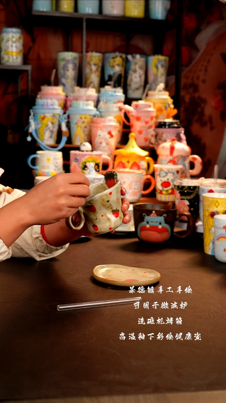 景德镇手工手绘陶瓷杯杯