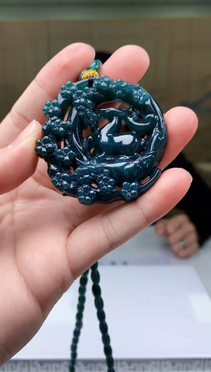 【闪购商品】定制翡翠未镶嵌 5152bb-毛货挂件32赠珠链