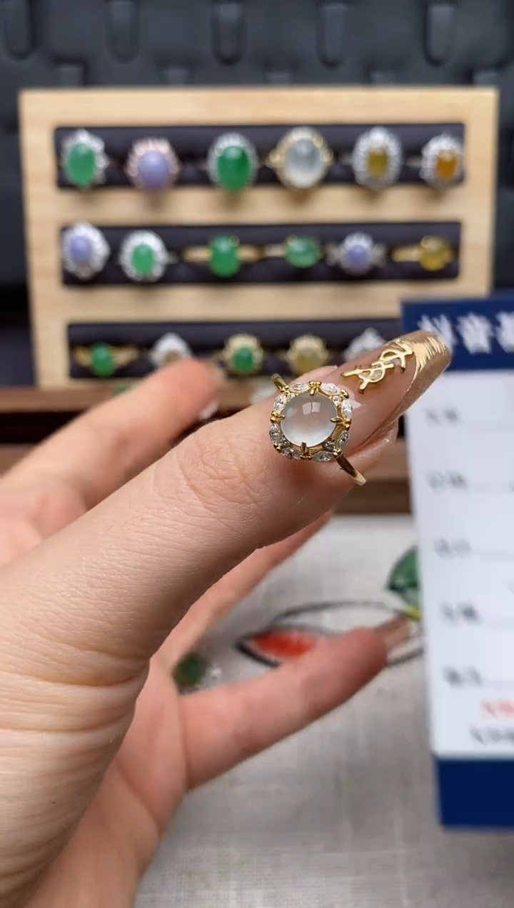 银S925镶嵌戒指翡翠.
