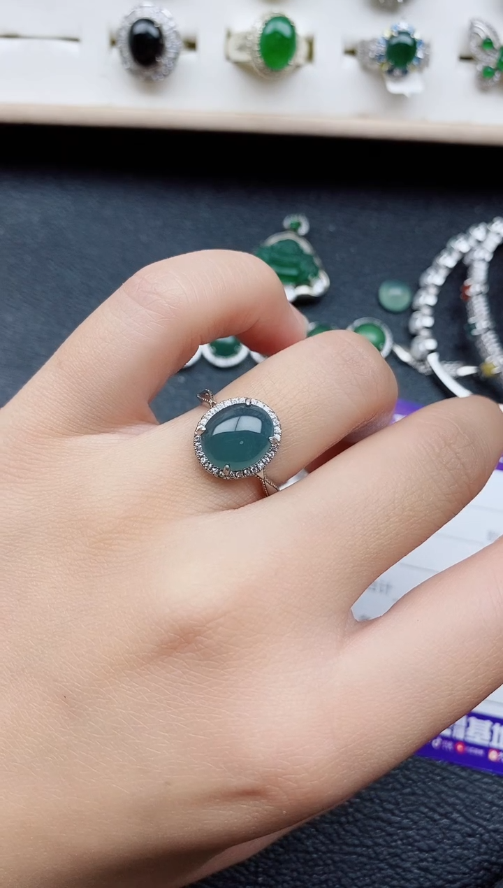 【闪购商品】翡翠戒指银S925镶嵌11111