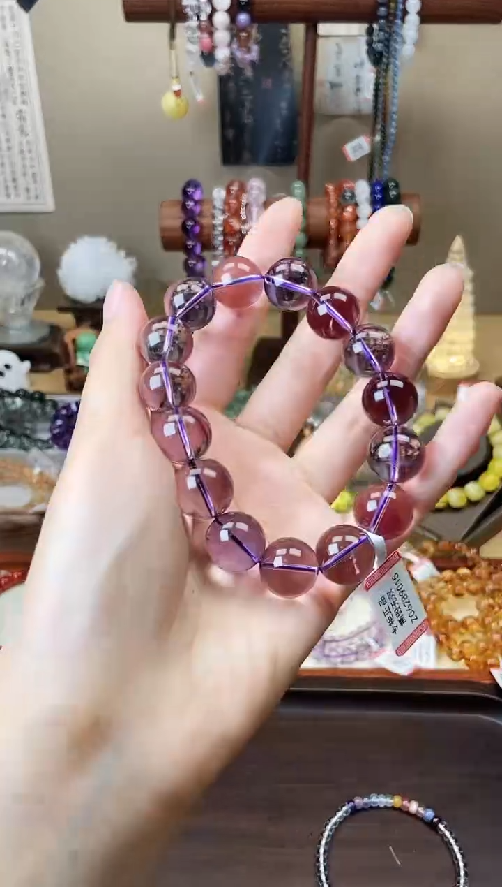 【闪购商品】水晶手链未镶嵌巴西紫水晶15mm