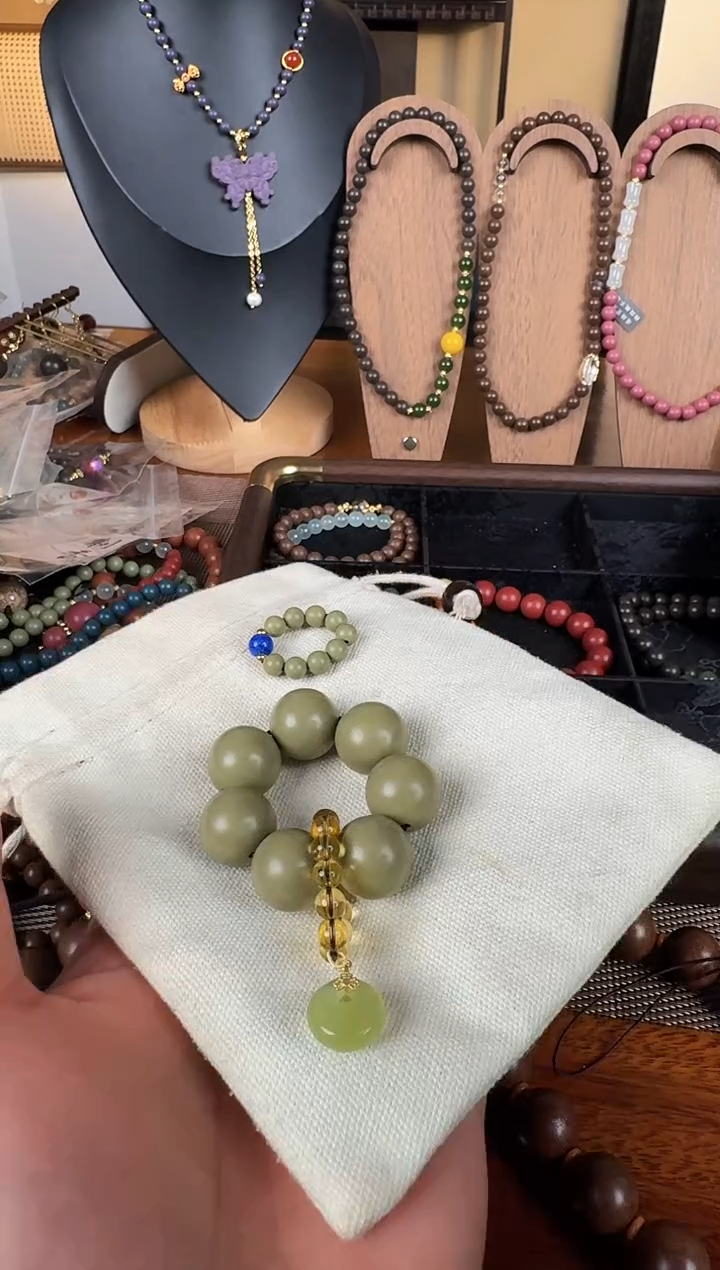 泥塑禅茶玉雪18Mm指捻＋6mm戒指