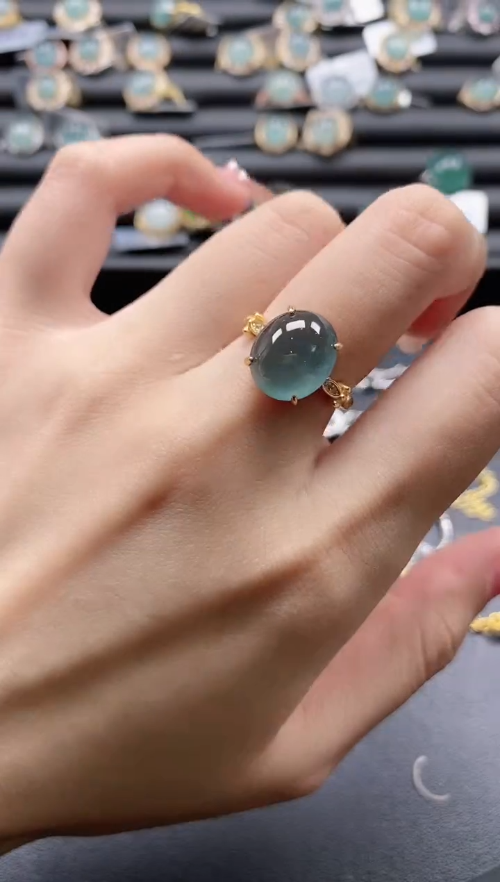 【闪购商品】翡翠戒指银S925镶嵌51511