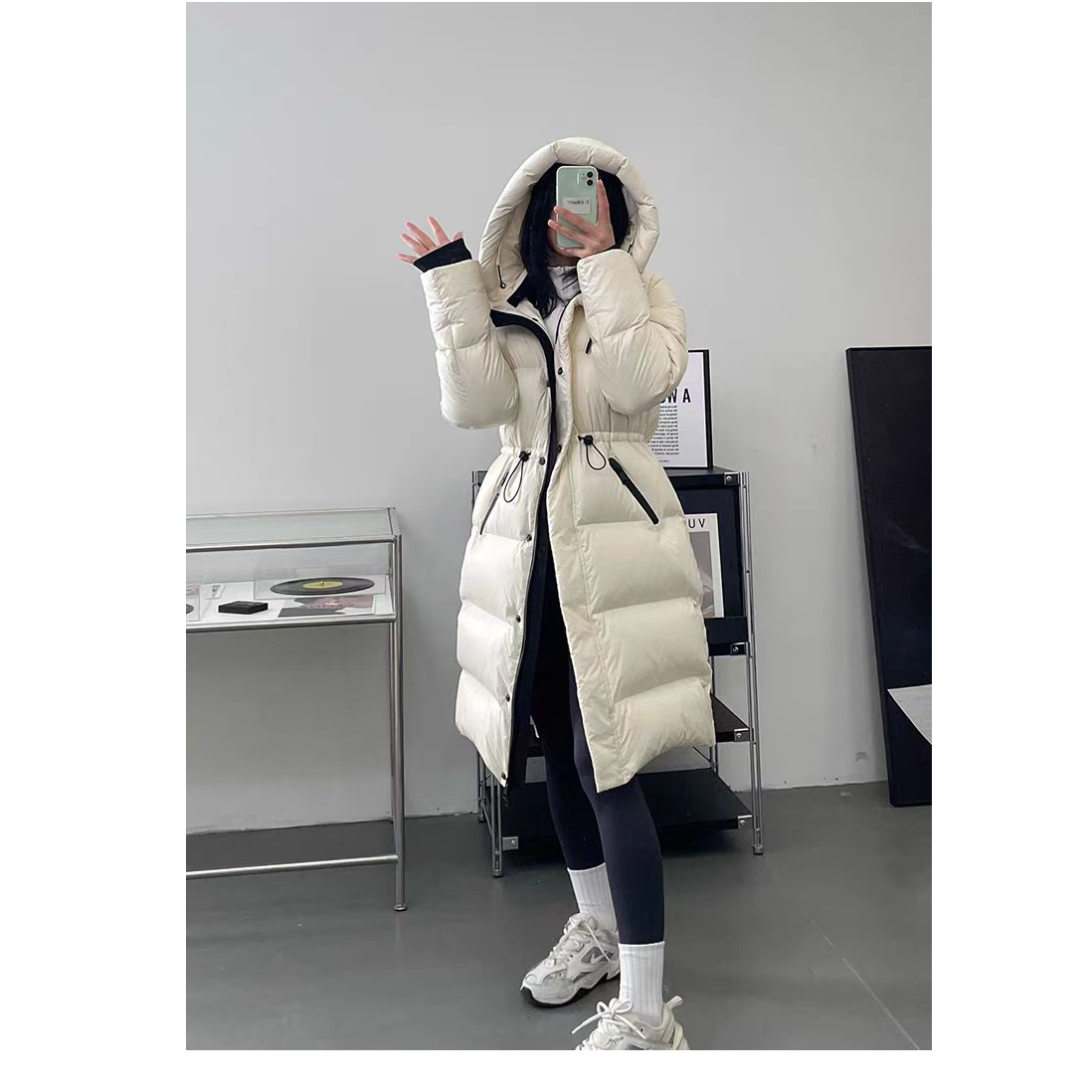 反季羽绒中长款连帽