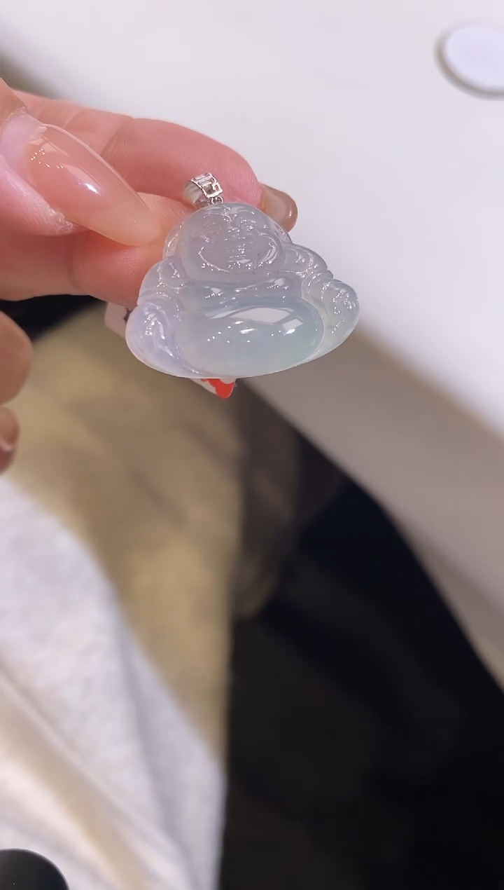 吊坠(不含链)18K金镶嵌翡翠佛公