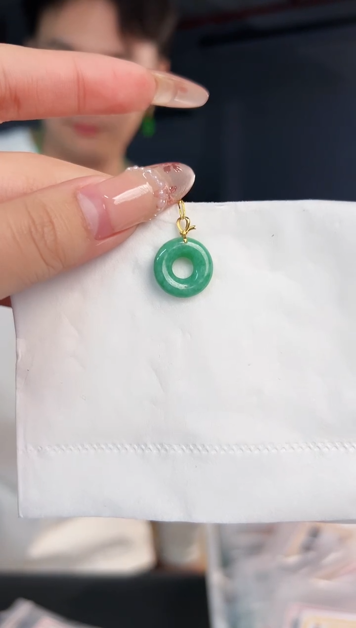 【闪购商品】翡翠颈饰18K金镶嵌缅料A货翡翠/支持复检/一件