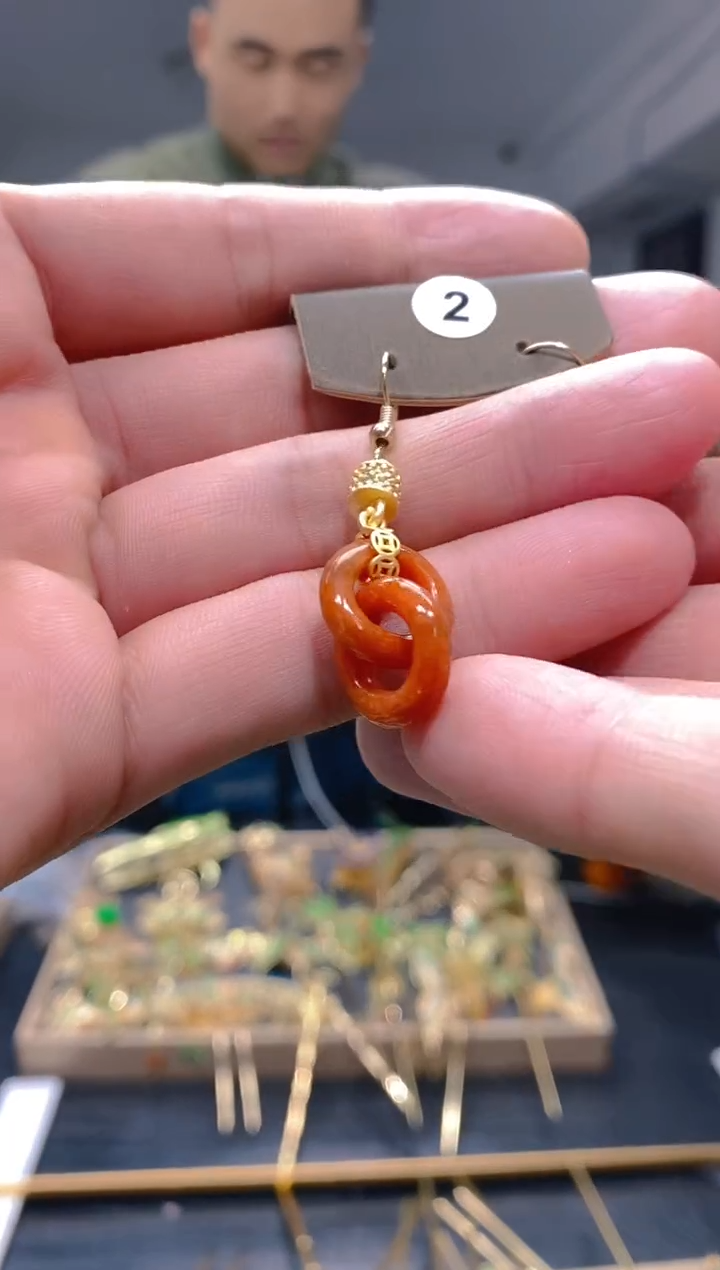 【闪购商品】翡翠耳饰合金86翡翠耳钩一个