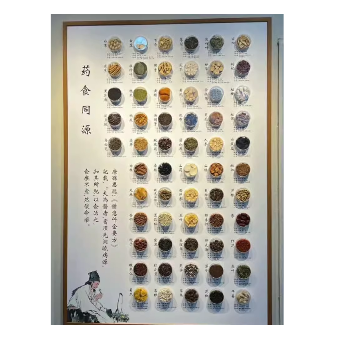 药食同源标本展示装饰画中药陈列道具药材标本画本代茶饮展示框